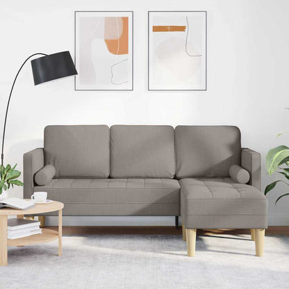 vidaXL Sofa Set mit Kissen Taupe 173 x 131 x 67 cm Polyester