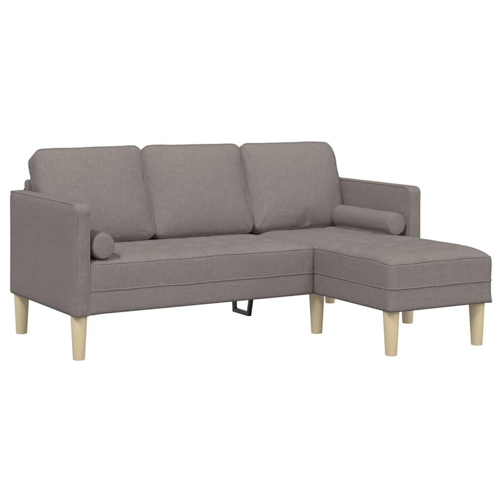 vidaXL Sofa Set mit Kissen Taupe 173 x 131 x 67 cm Polyester