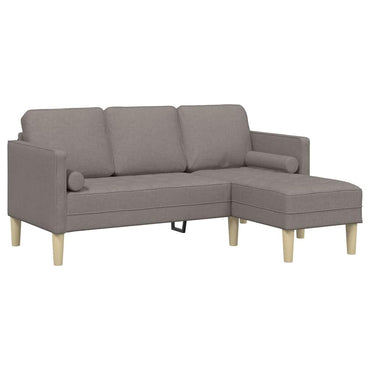 vidaXL Sofa Set mit Kissen Taupe 173 x 131 x 67 cm Polyester