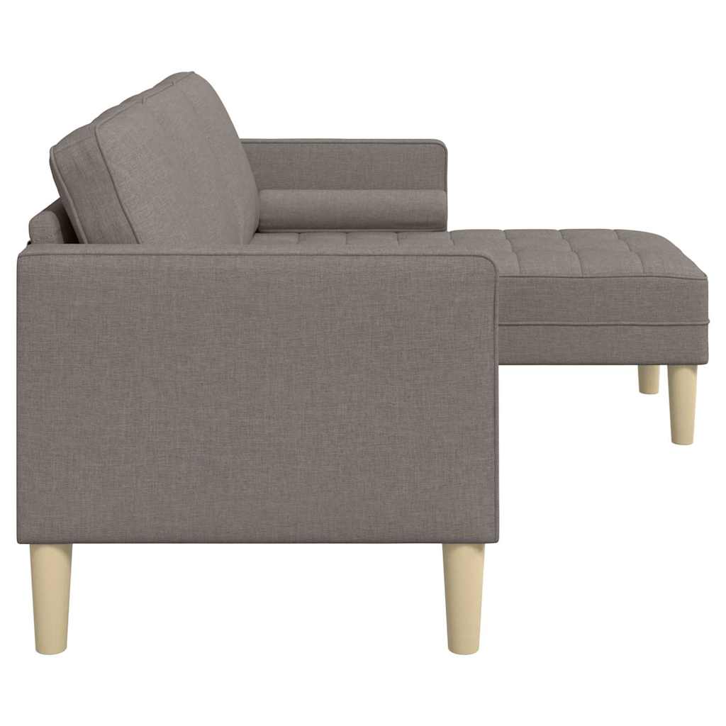 vidaXL Sofa Set mit Kissen Taupe 173 x 131 x 67 cm Polyester