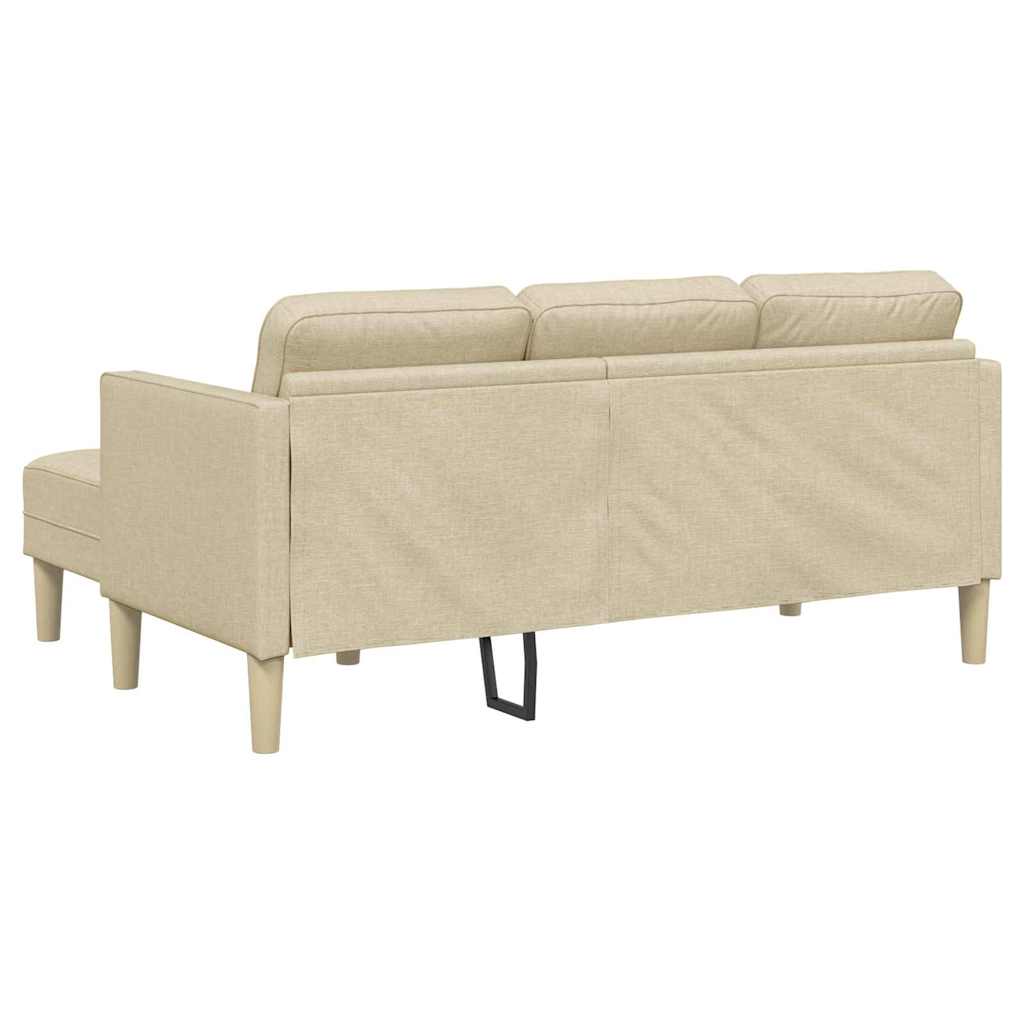 Sofa Set mit Kissen Creme Polyester