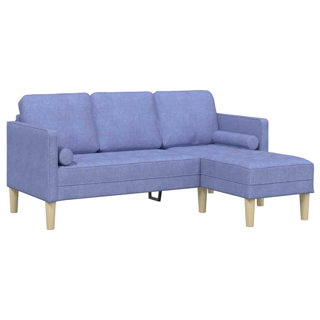Sofa Set mit Kissen Jeans blau Polyester
