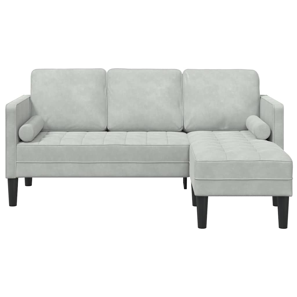 Sofa Set mit Kissen Hellgrau Polyester