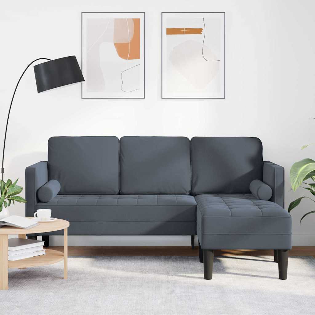 vidaXL Sofa Set mit Kissen Dunkelgrau Polyester