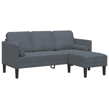 vidaXL Sofa Set mit Kissen Dunkelgrau Polyester