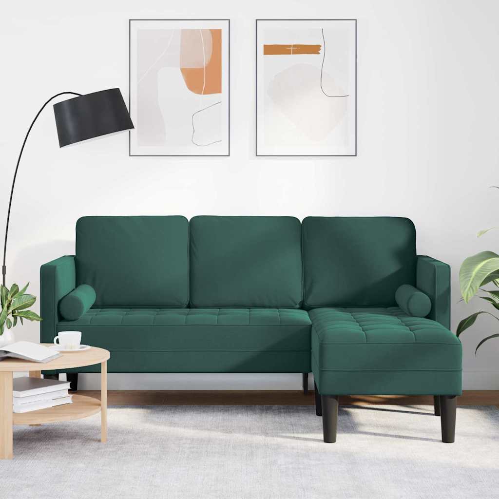 vidaXL Sofa Set mit Kissen Dunkelgrün Polyester
