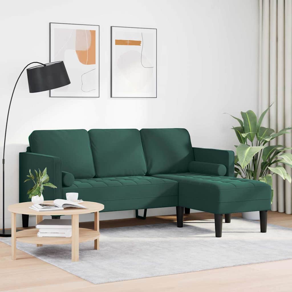 vidaXL Sofa Set mit Kissen Dunkelgrün Polyester