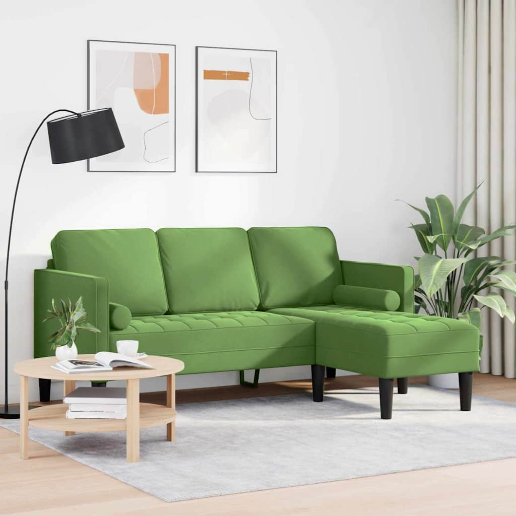 Sofa Set mit Kissen Hellgrün Polyester