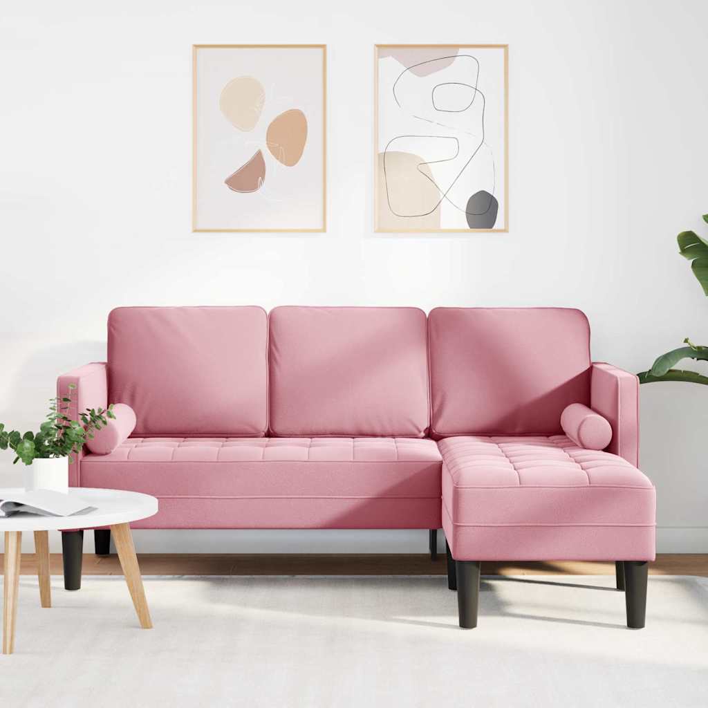 vidaXL Sofa Set Staubiges Rosa 173 x 131 x 67 cm Samt