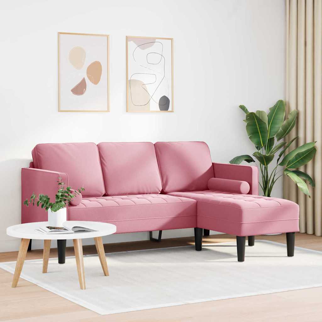 vidaXL Sofa Set Staubiges Rosa 173 x 131 x 67 cm Samt