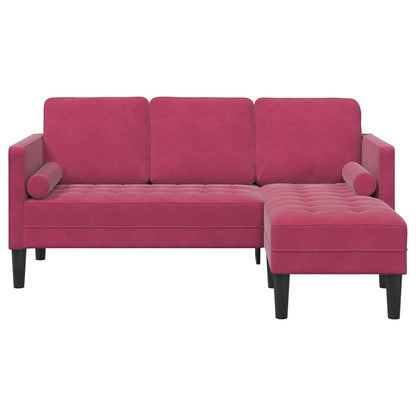 vidaXL Sofa Set mit Kissen Weinrot Polyester