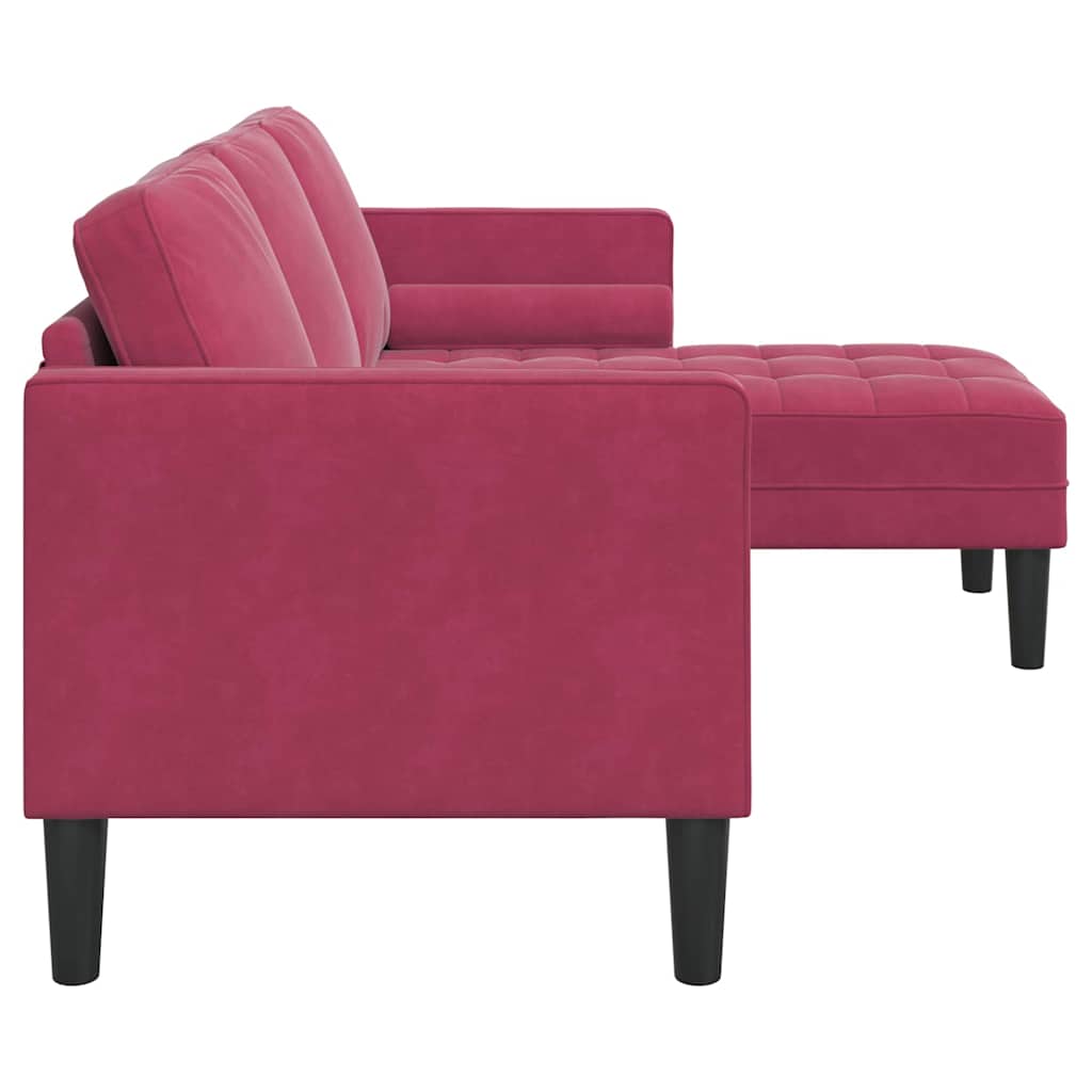 vidaXL Sofa Set mit Kissen Weinrot Polyester