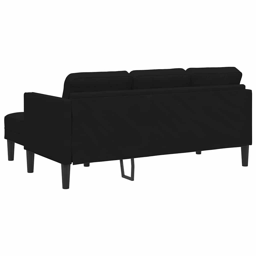 vidaXL Sofa Set mit Kissen Schwarz Polyester