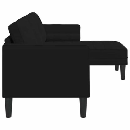 vidaXL Sofa Set mit Kissen Schwarz Polyester