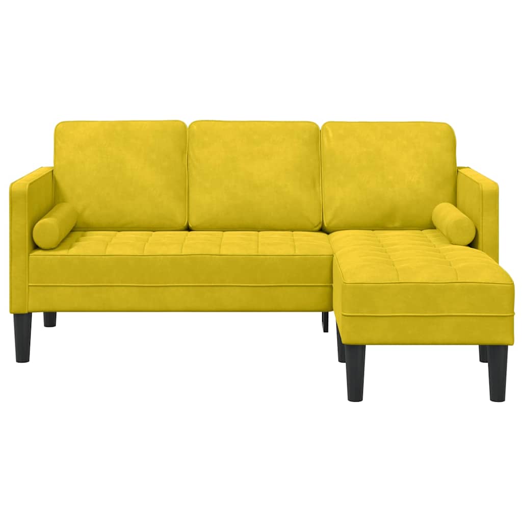 vidaXL Sofa Set mit Kissen Gelb Polyester