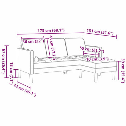 vidaXL Sofa Set mit Kissen Gelb Polyester