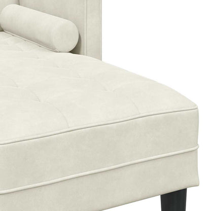 Sofa Set mit Kissen Creme Polyester