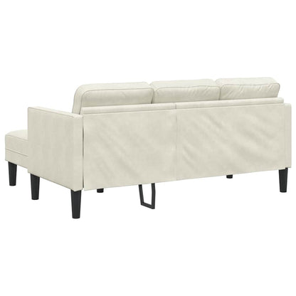 Sofa Set mit Kissen Creme Polyester