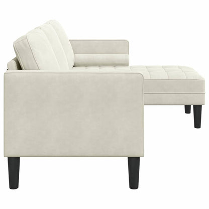 Sofa Set mit Kissen Creme Polyester
