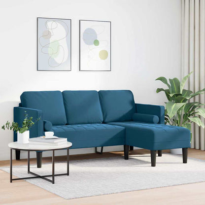 vidaXL Sofa Set mit Kissen Blau Polyester