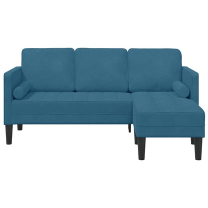 vidaXL Sofa Set mit Kissen Blau Polyester