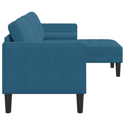 vidaXL Sofa Set mit Kissen Blau Polyester