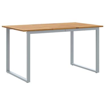 vidaXL Gartentisch Grau 140 x 80 x 75 cm Massivholz Akazie