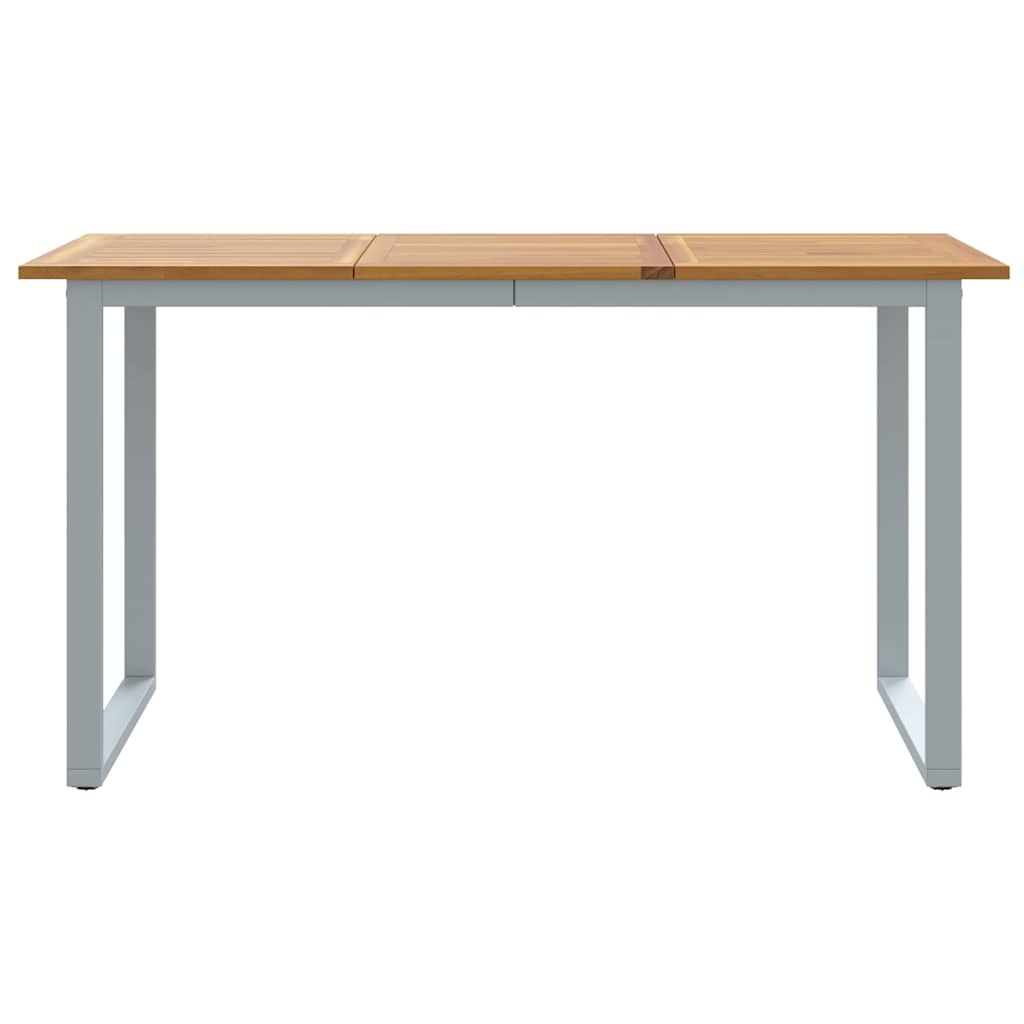vidaXL Gartentisch Grau 140 x 80 x 75 cm Massivholz Akazie