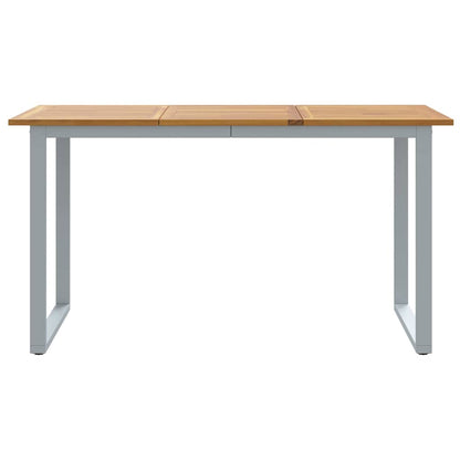 vidaXL Gartentisch Grau 140 x 80 x 75 cm Massivholz Akazie