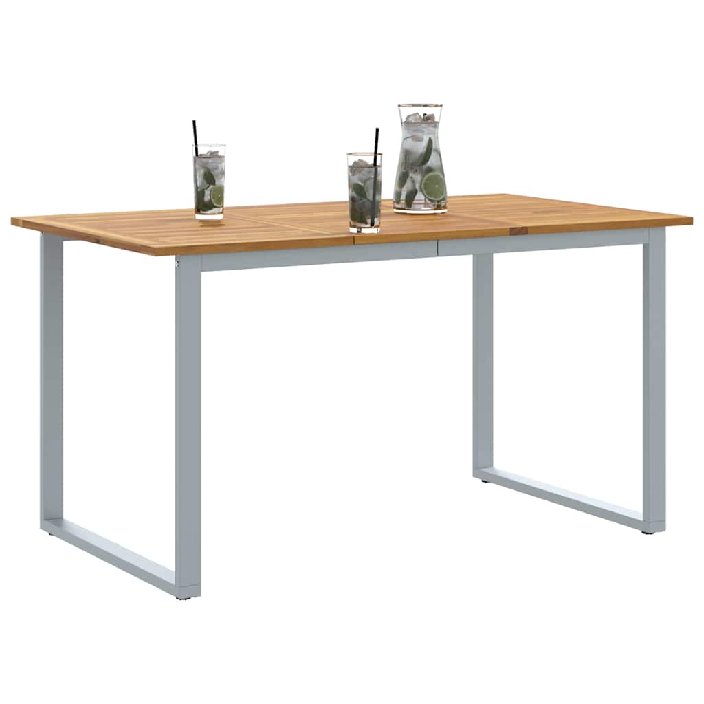 vidaXL Gartentisch Grau 140 x 80 x 75 cm Massivholz Akazie