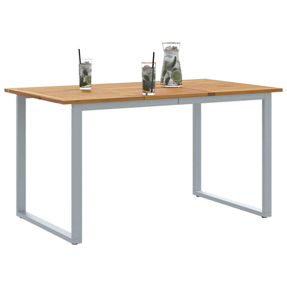 vidaXL Gartentisch Grau 140 x 80 x 75 cm Massivholz Akazie