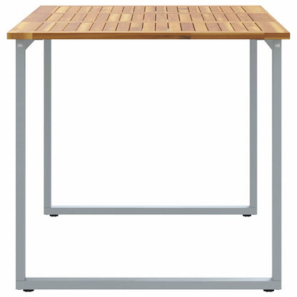 vidaXL Gartentisch Grau 140 x 80 x 75 cm Massivholz Akazie
