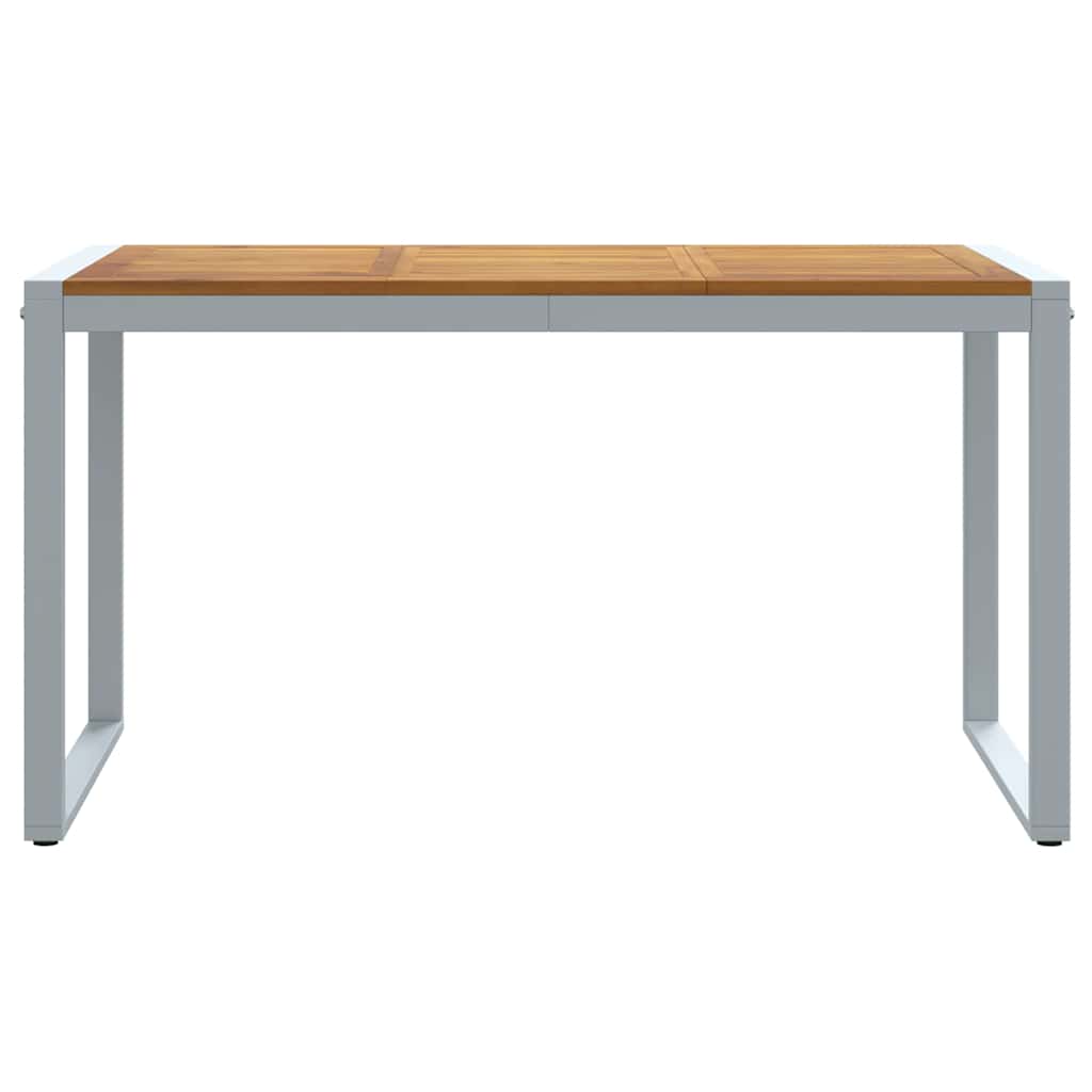 vidaXL Gartentisch Grau 140 x 80 x 75 cm Massivholz Akazie