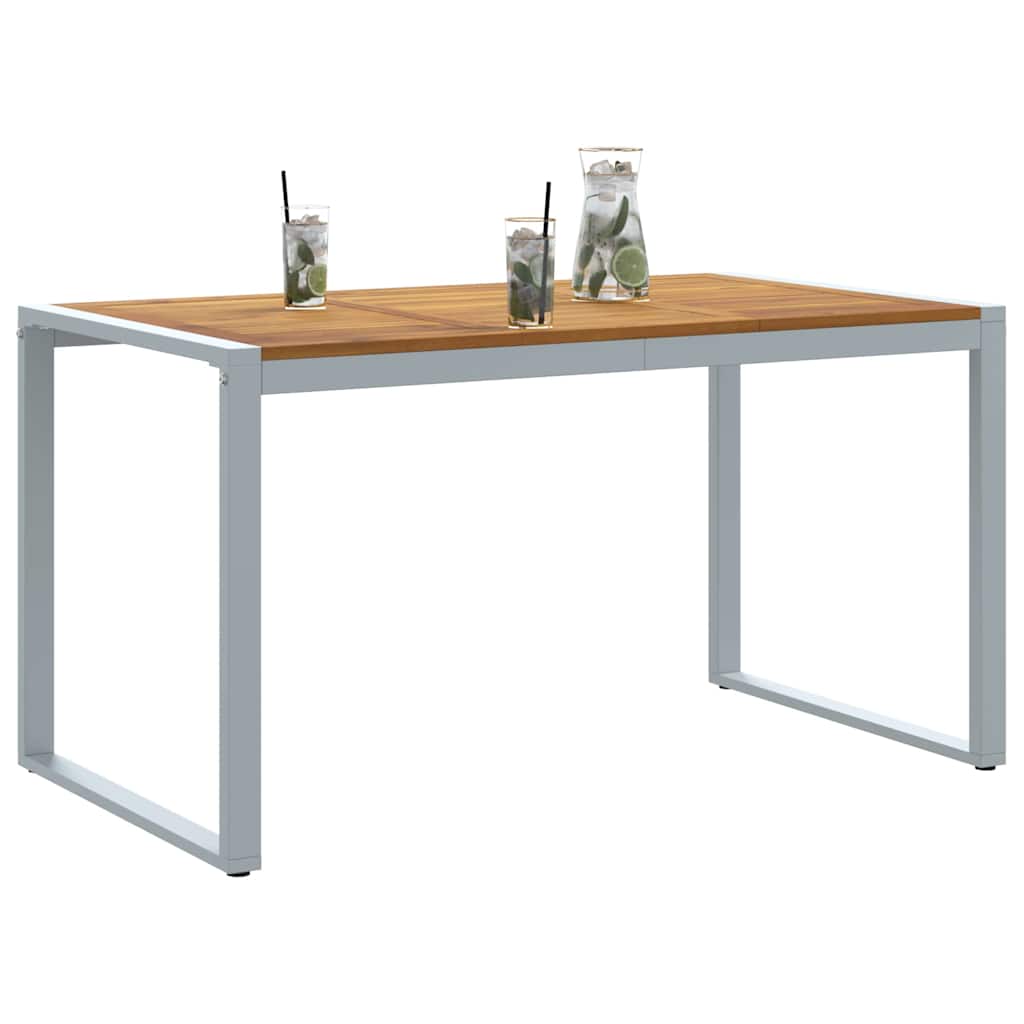 vidaXL Gartentisch Grau 140 x 80 x 75 cm Massivholz Akazie