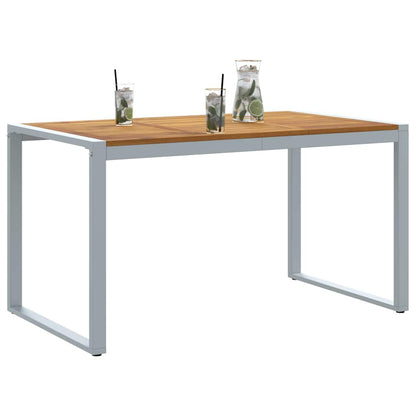 vidaXL Gartentisch Grau 140 x 80 x 75 cm Massivholz Akazie