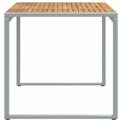 vidaXL Gartentisch Grau 140 x 80 x 75 cm Massivholz Akazie