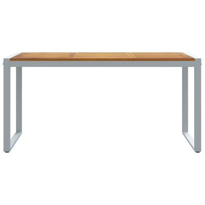 Gartentisch Grau 160 x 80 x 75 cm Massivholz Akazie