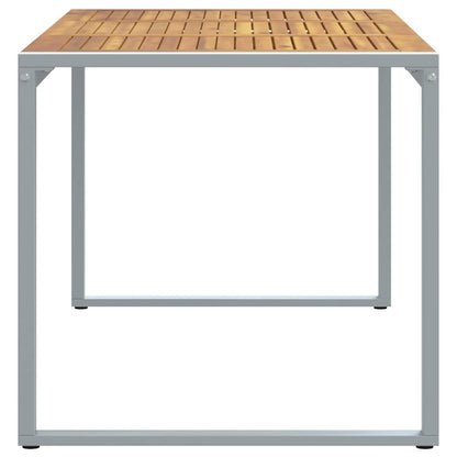Gartentisch Grau 160 x 80 x 75 cm Massivholz Akazie