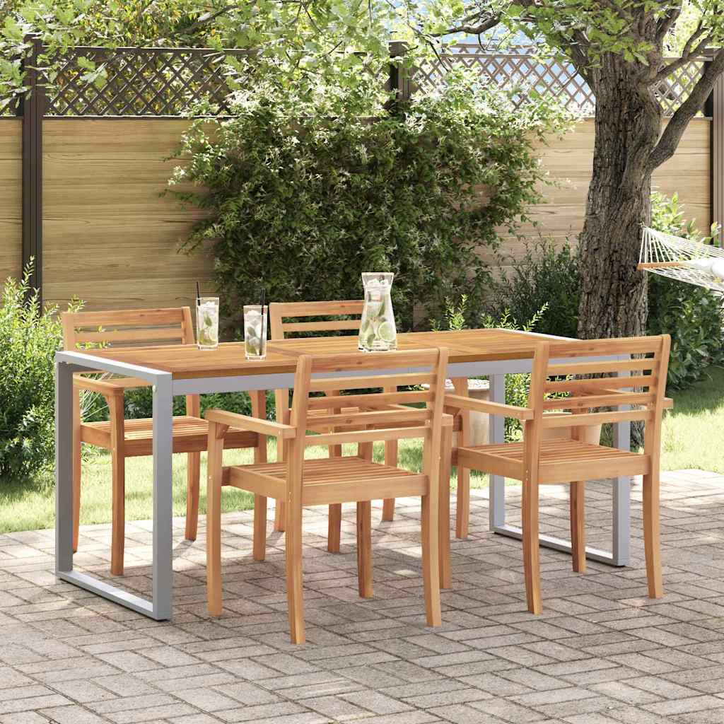 vidaXL Gartentisch Grau 180 x 90 x 75 cm Massivholz Akazie