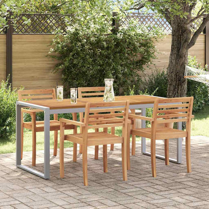 vidaXL Gartentisch Grau 180 x 90 x 75 cm Massivholz Akazie