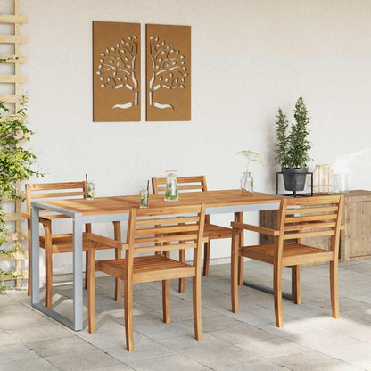 vidaXL Gartentisch Grau 180 x 90 x 75 cm Massivholz Akazie