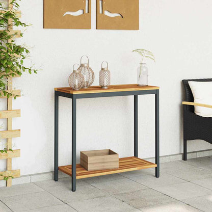 vidaXL Tisch für Outdoor Natürlich und Schwarz 80 x 35 x 75 cm