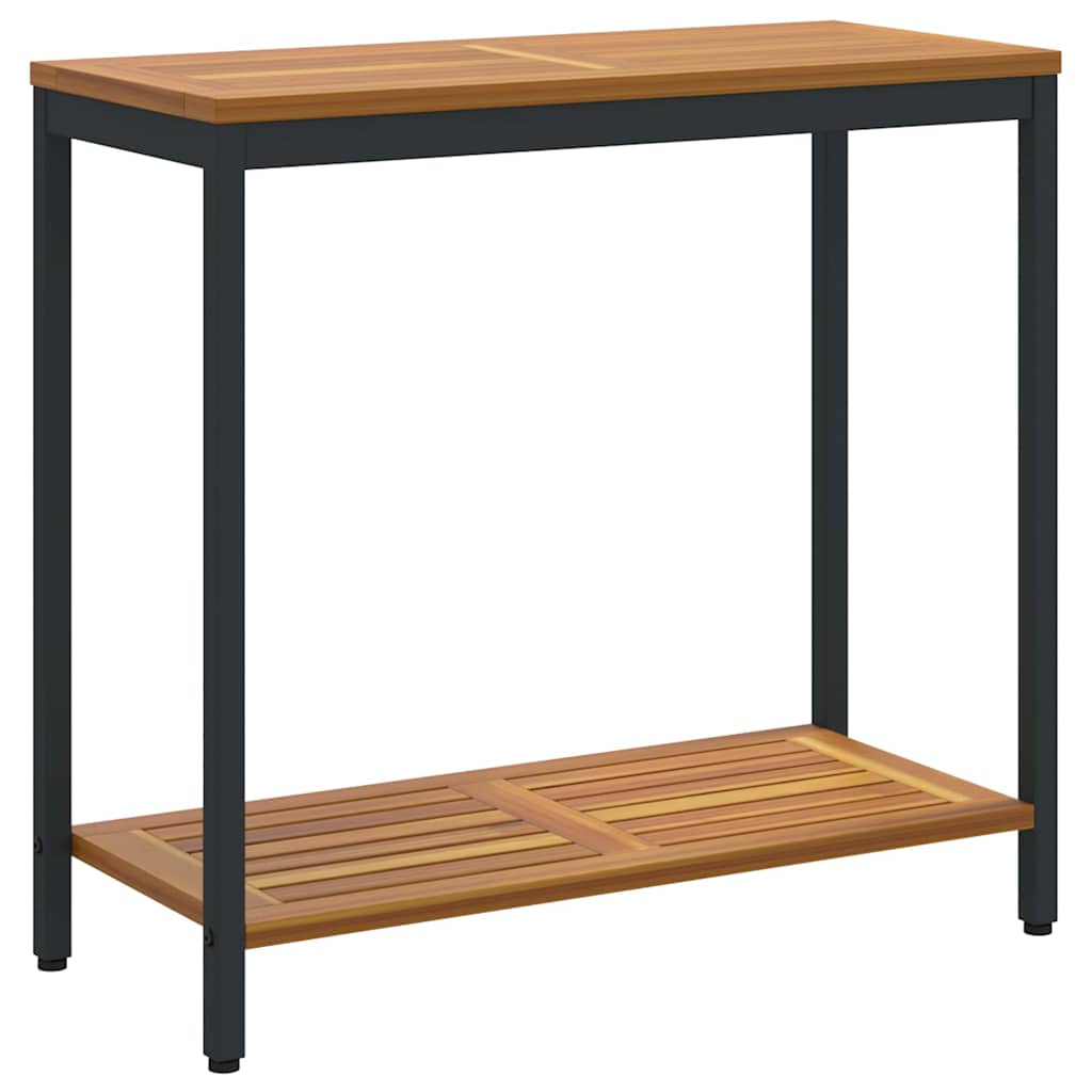 vidaXL Tisch für Outdoor Natürlich und Schwarz 80 x 35 x 75 cm