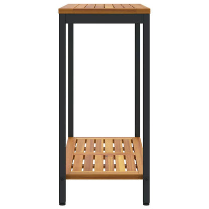 vidaXL Tisch für Outdoor Natürlich und Schwarz 80 x 35 x 75 cm