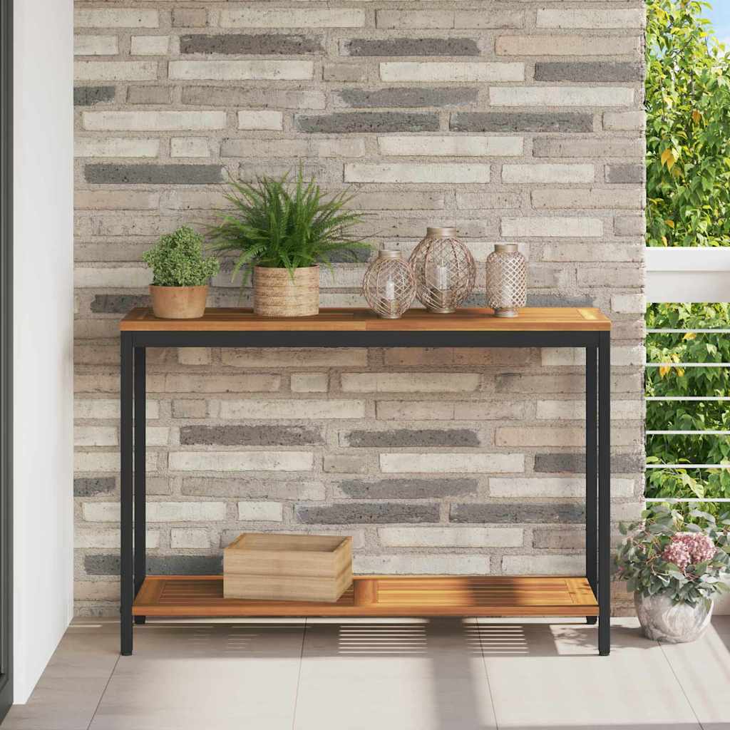 vidaXL Tisch für Outdoor Natürlich und Schwarz 110 x 35 x 75 cm