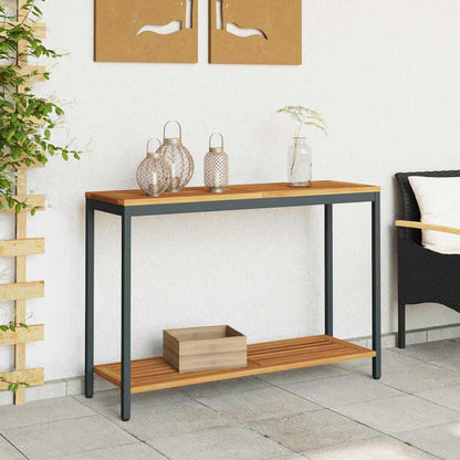 vidaXL Tisch für Outdoor Natürlich und Schwarz 110 x 35 x 75 cm