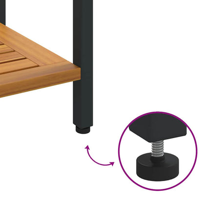 vidaXL Tisch für Outdoor Natürlich und Schwarz 110 x 35 x 75 cm