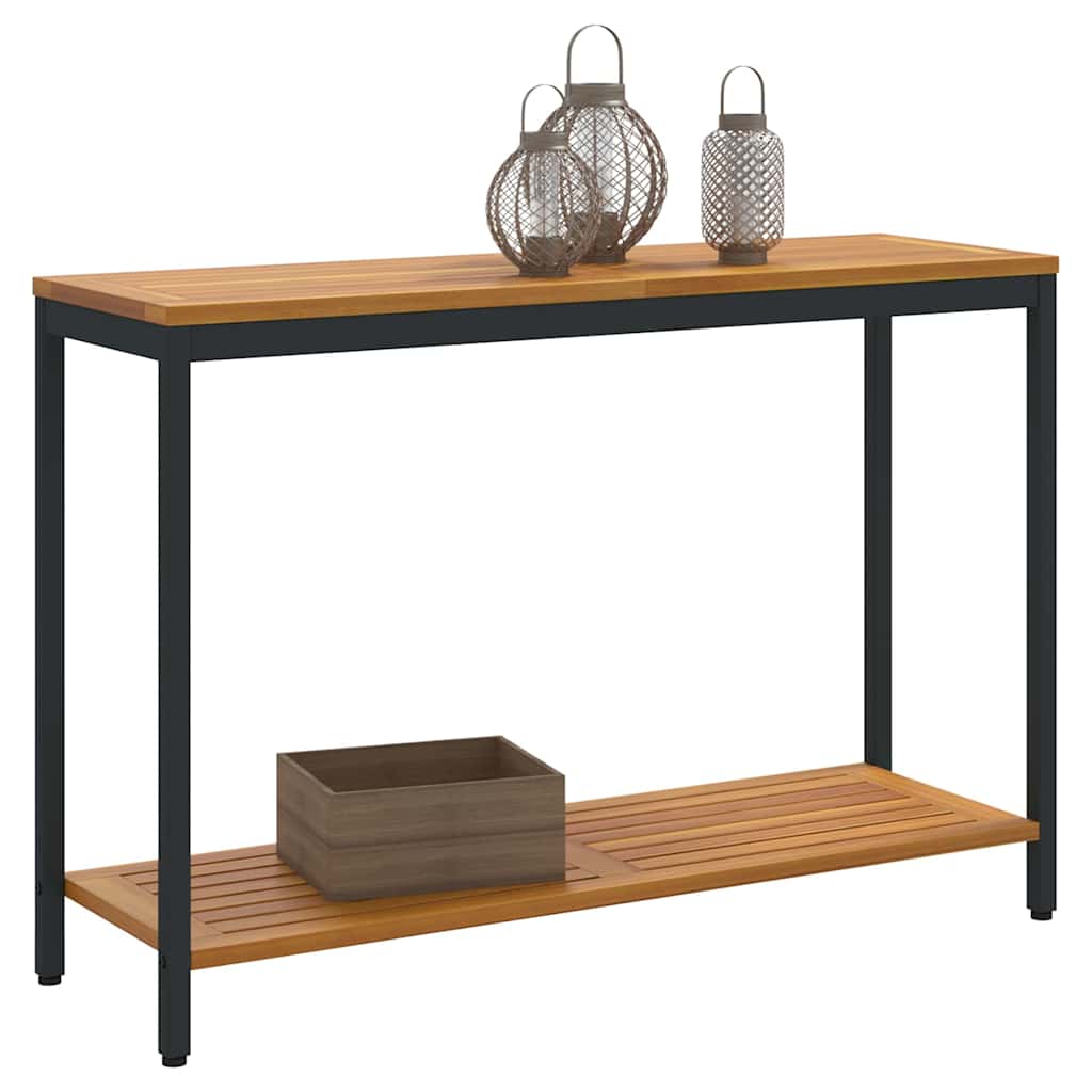 vidaXL Tisch für Outdoor Natürlich und Schwarz 110 x 35 x 75 cm