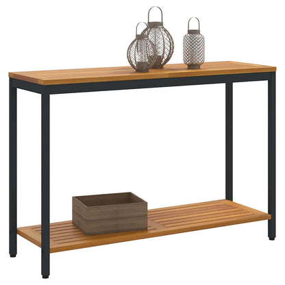 vidaXL Tisch für Outdoor Natürlich und Schwarz 110 x 35 x 75 cm