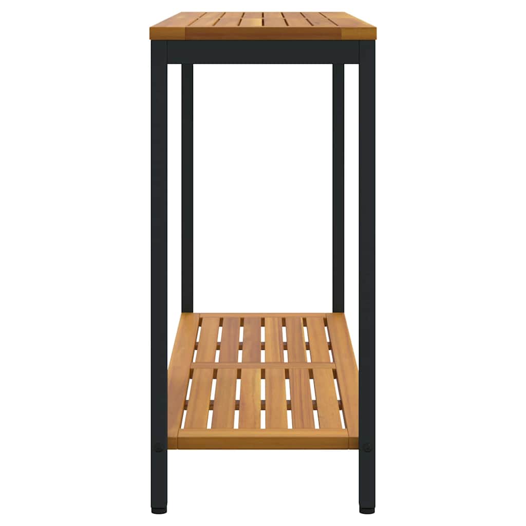 vidaXL Tisch für Outdoor Natürlich und Schwarz 110 x 35 x 75 cm